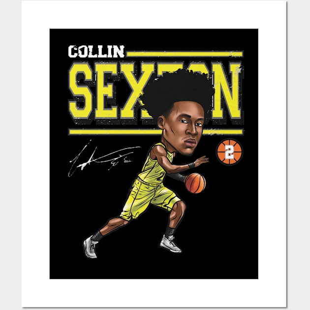 Collin Sexton Utah Cartoon Wall Art by danlintonpro